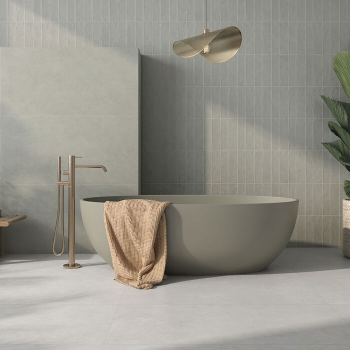 Bathroom with Zero P.R. Sage Relief Coating 31.6x60