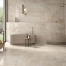 Badezimmer mit Tajmahal Tan polierter Beschichtung 60x120 (Box 1,44 m²)