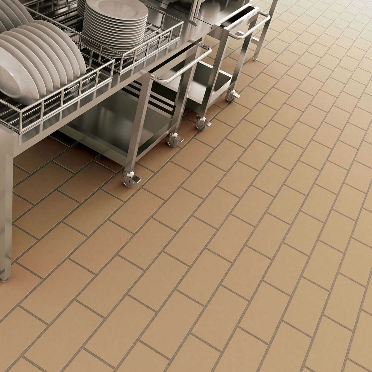 Interior with floor Base 12 Proyect Ochre Non-slip 18mm 12x24.5