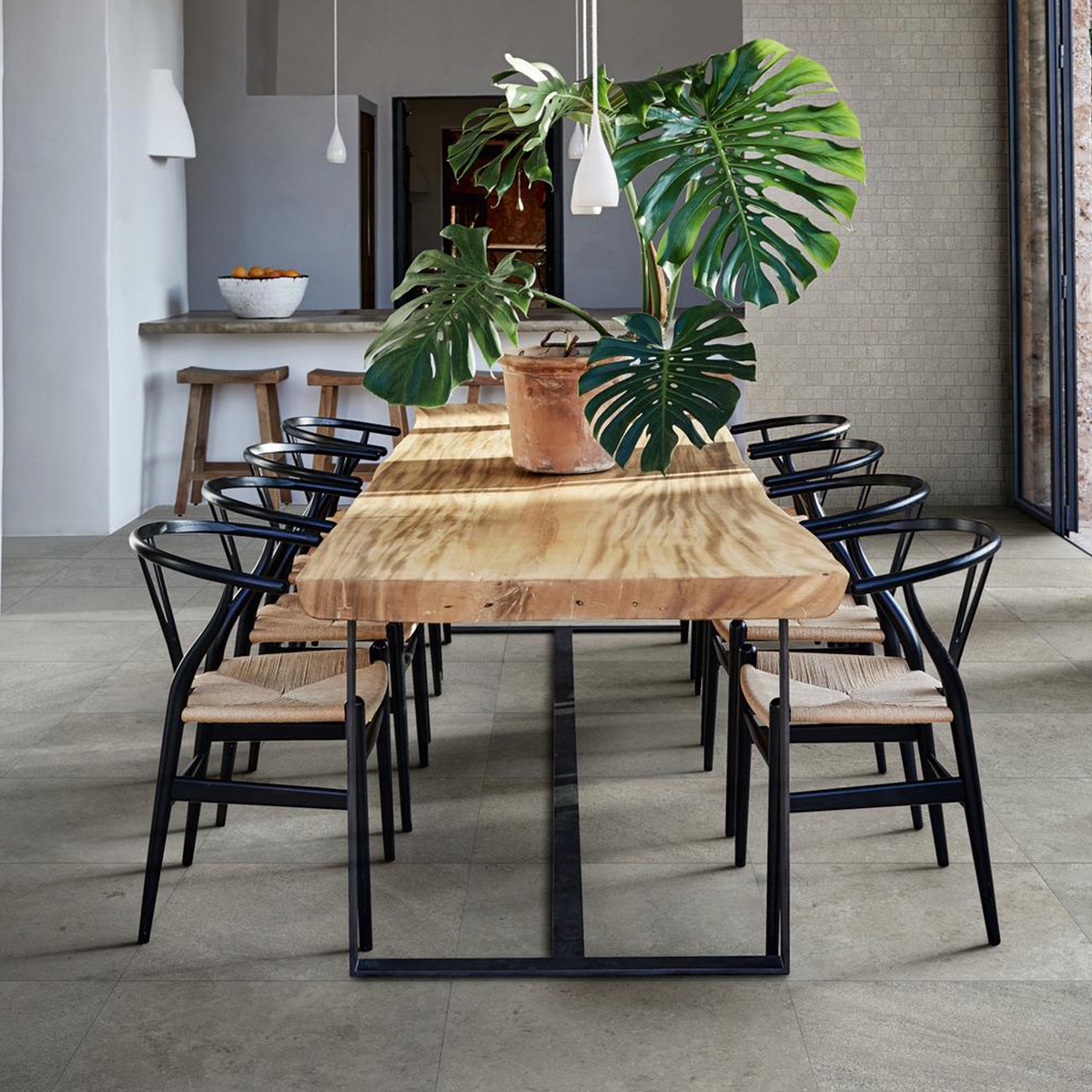 Interior con pavimento Uniche Avignone