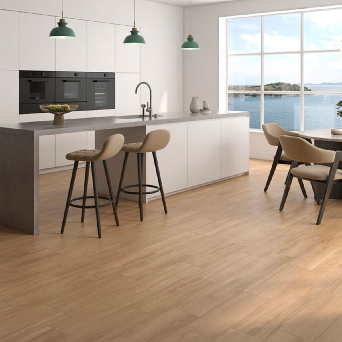 Interior com pavimento Ada Miel 20x60 (Caixa 1,56m2)