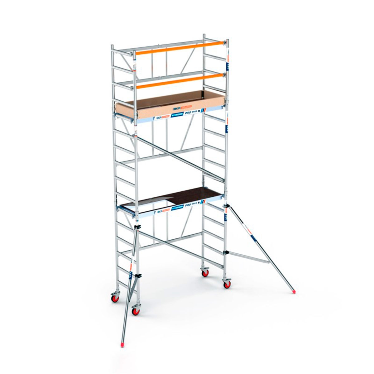 Folding scaffolding 5.7m working height with stabilizer