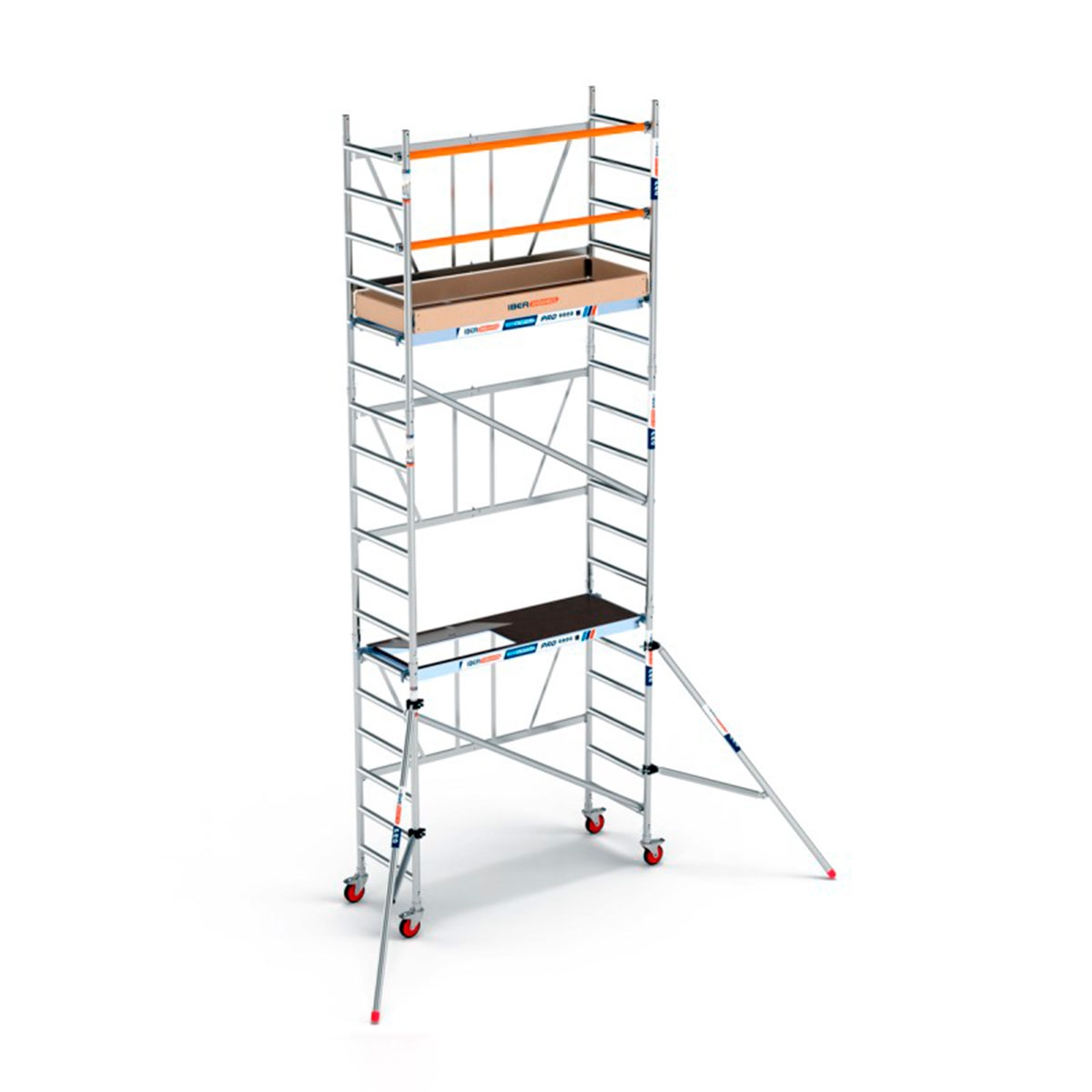 Folding scaffolding 6.5m working height with stabilizer