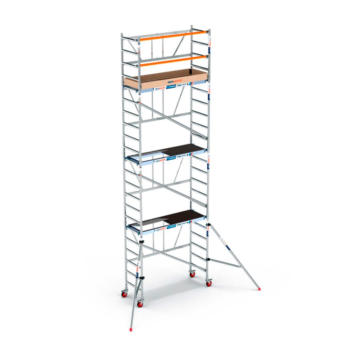 Folding scaffold 7.5m working height with stabilizer
