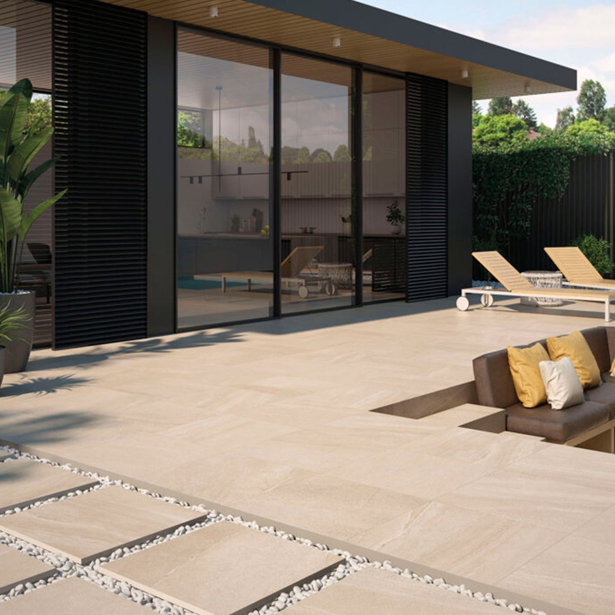 Exterior com pavimento antiderrapante Adz Eddystone Sand 60x60 20mm (Caixa 0,72m2)