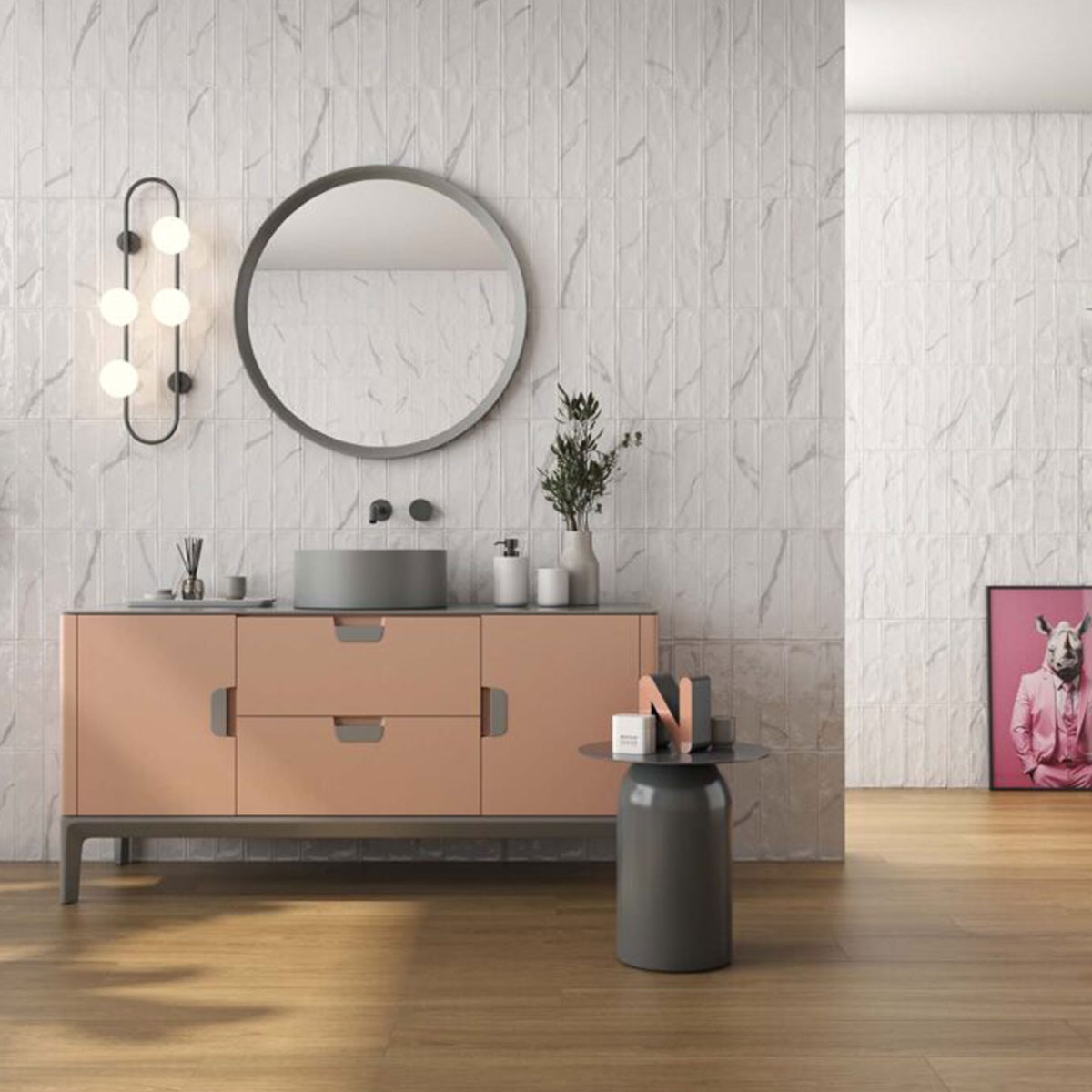 Casa de banho com revestimento branco Rlv Artemisa 31.6x60