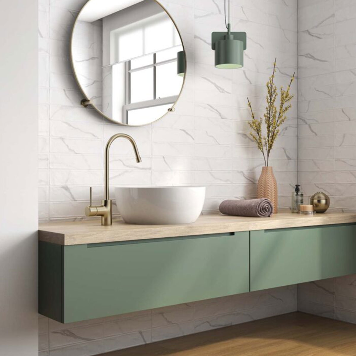 Casa de banho com revestimento branco Rlv Artemisa 31.6x60