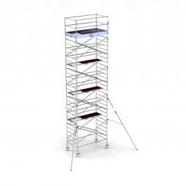 Torre de Andaime Móvel PRO 135x250 cm - 10,20 m de altura de trabalho
