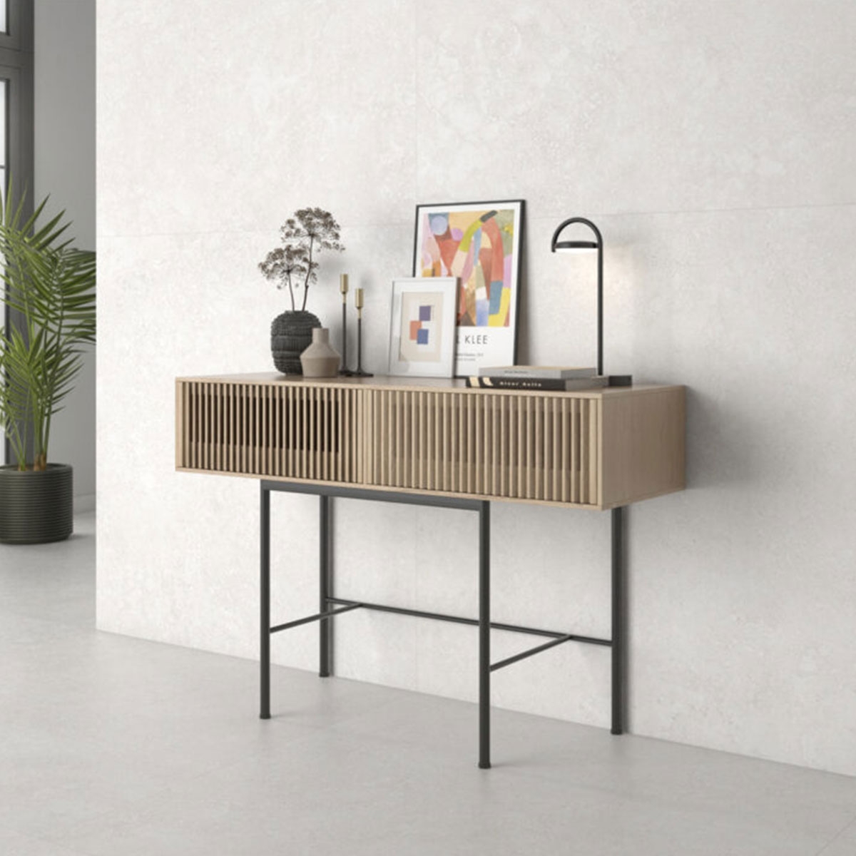 Recibidor con Pavimento Roden Blanco 120x120