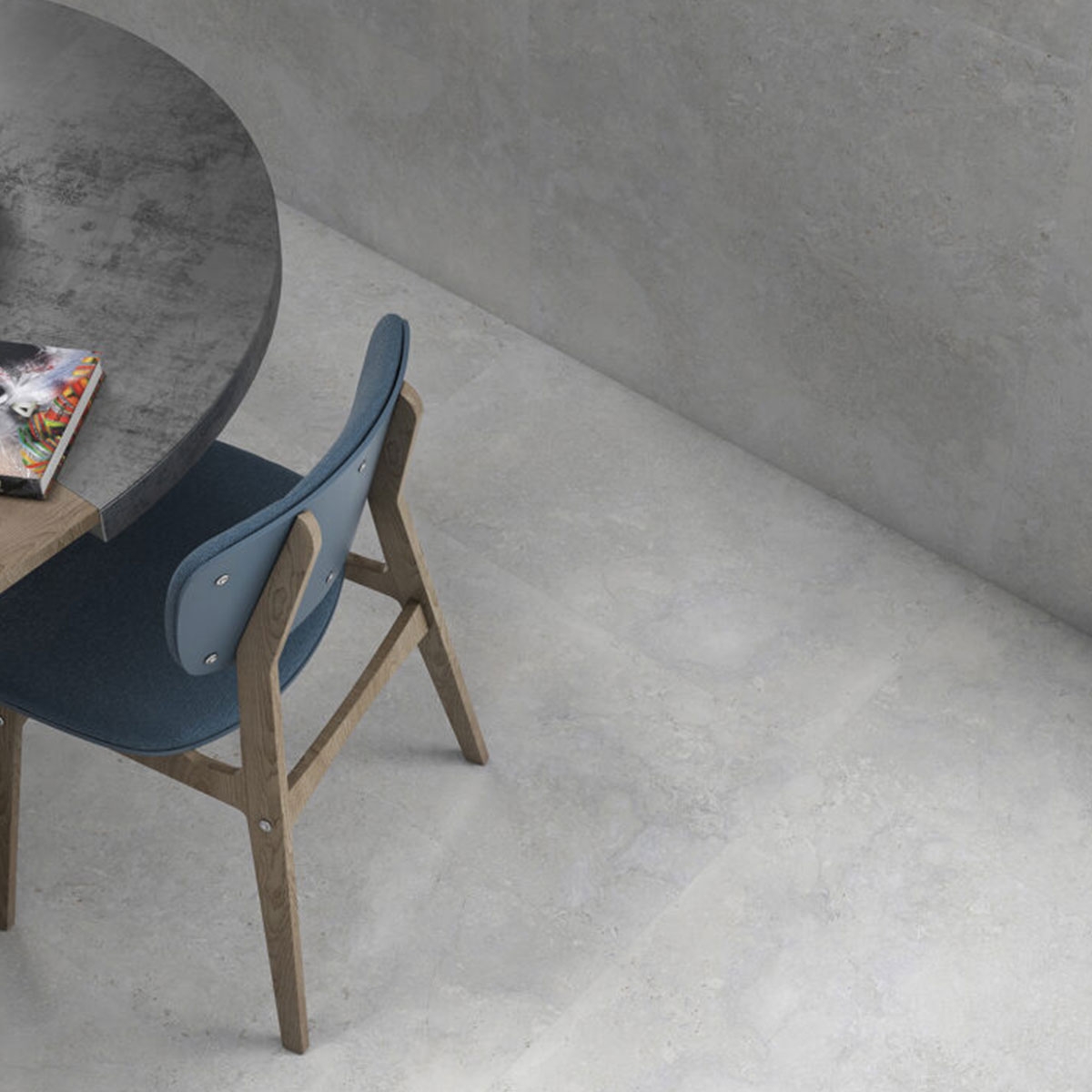 Comedor con Pavimento Roden Perla 75x75