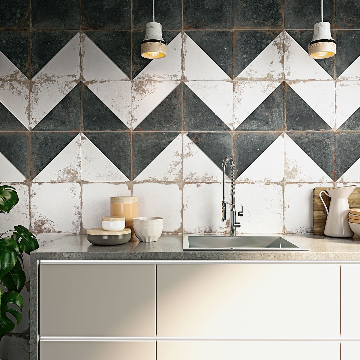 Cocina con revestimiento Antique White Antideslizante 33x33 (Caja 1,00m2)