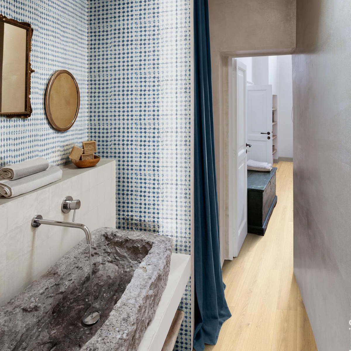 Interior with floor Memory Tappeto 5 Blu 15x15