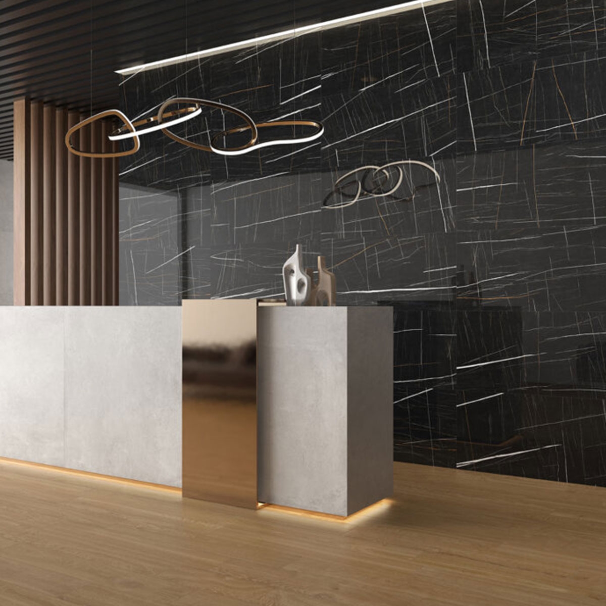 Tienda Concepto con Revestimiento Sahara Noir 60x120