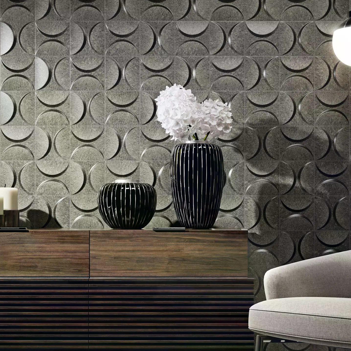 Interior con Revestimiento Eclipse Iron 33x33