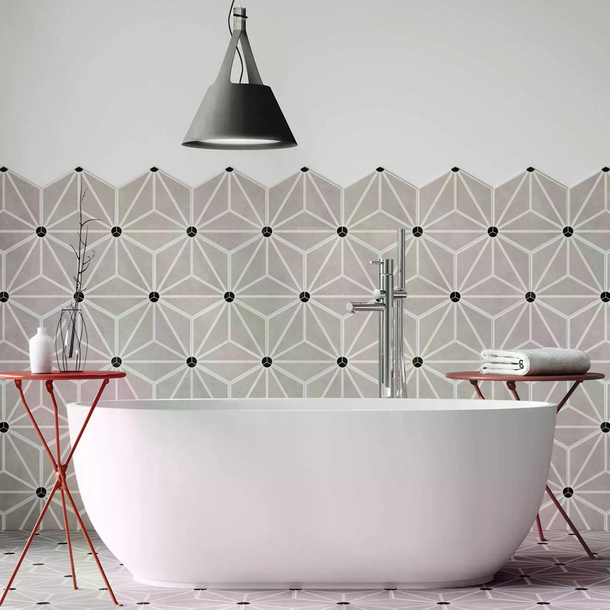 Baño con Revestimiento Osaka Grey 28.5x33