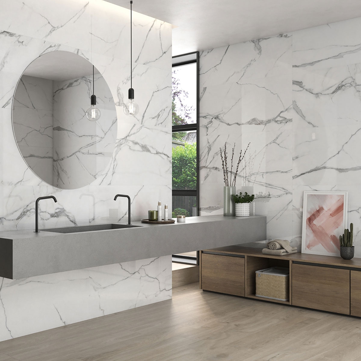 Bathroom with Nilo Coating Polished White 60x120