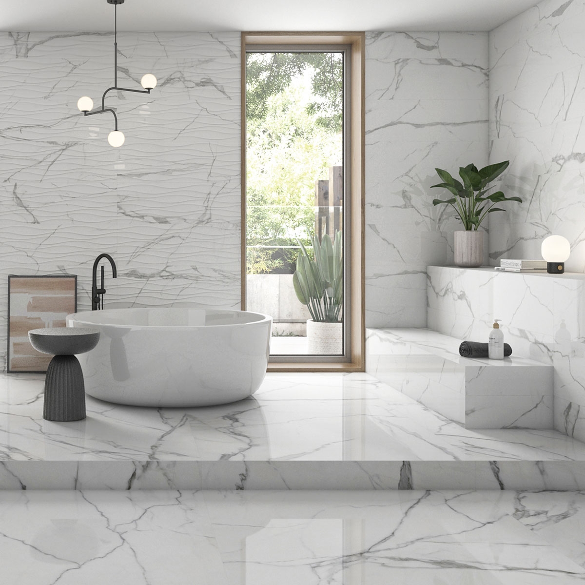 Baño con revestimiento Nilo P.B Blanco 30x90