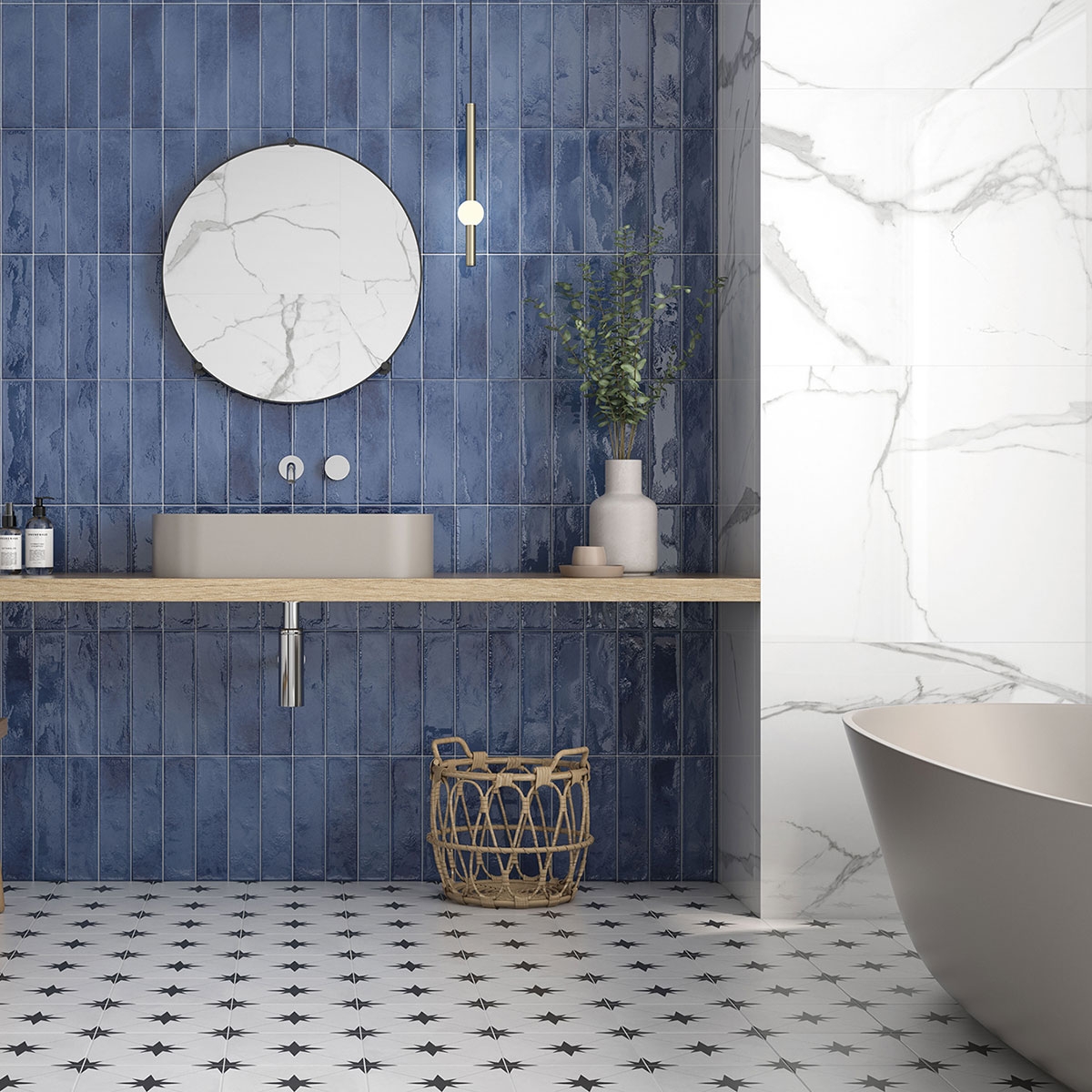 Baño con revestimiento Num Blanco 60x120