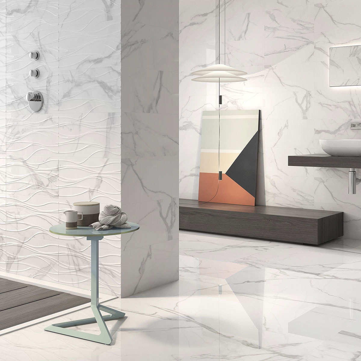 Bathroom with Num P.R White coating 25x50