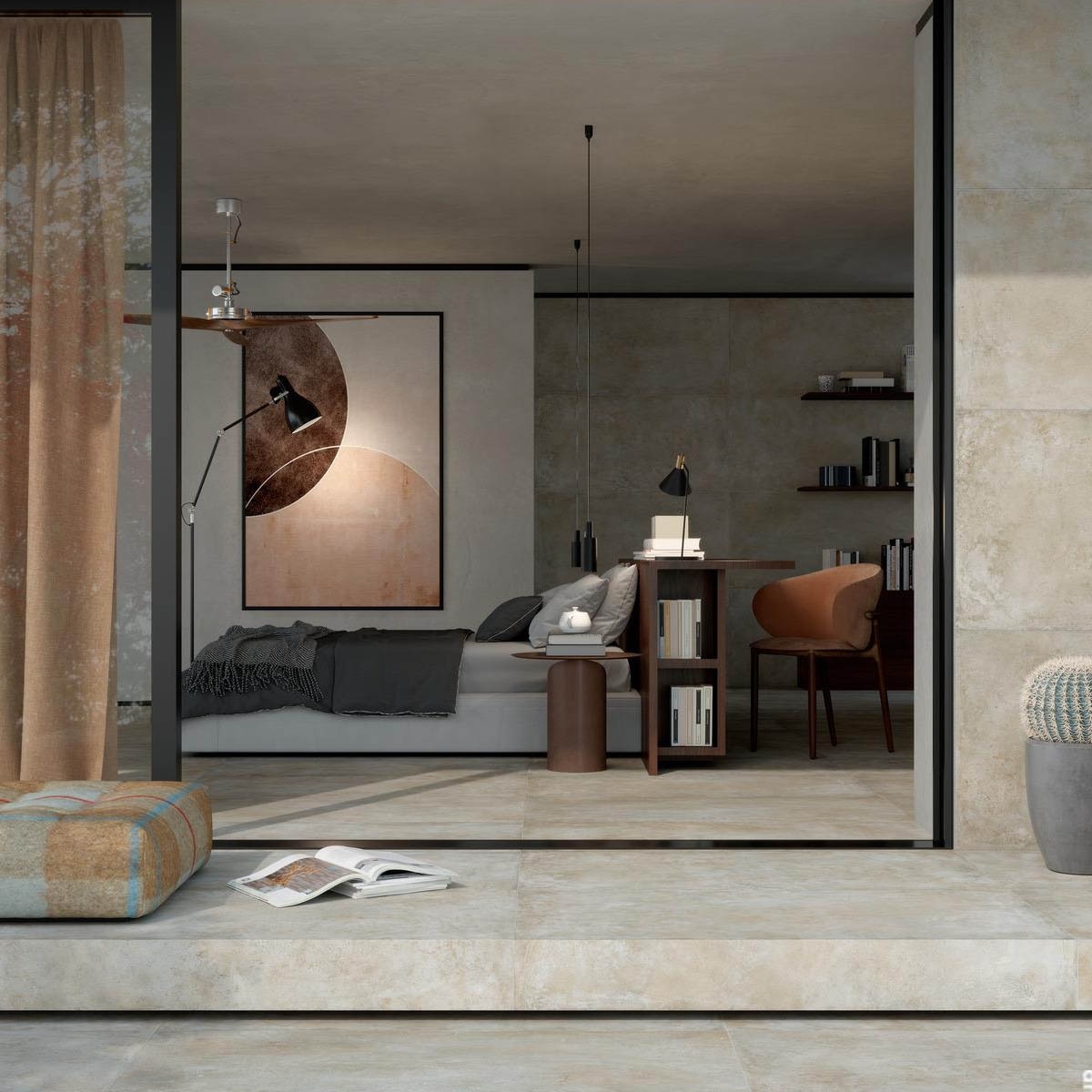 Interior con Pavimento Plaza Multicolor 60x120