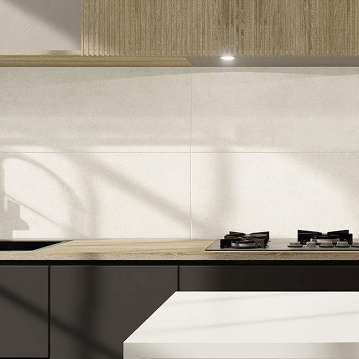 Cocina con Revestimiento Vega Bianco 40x120