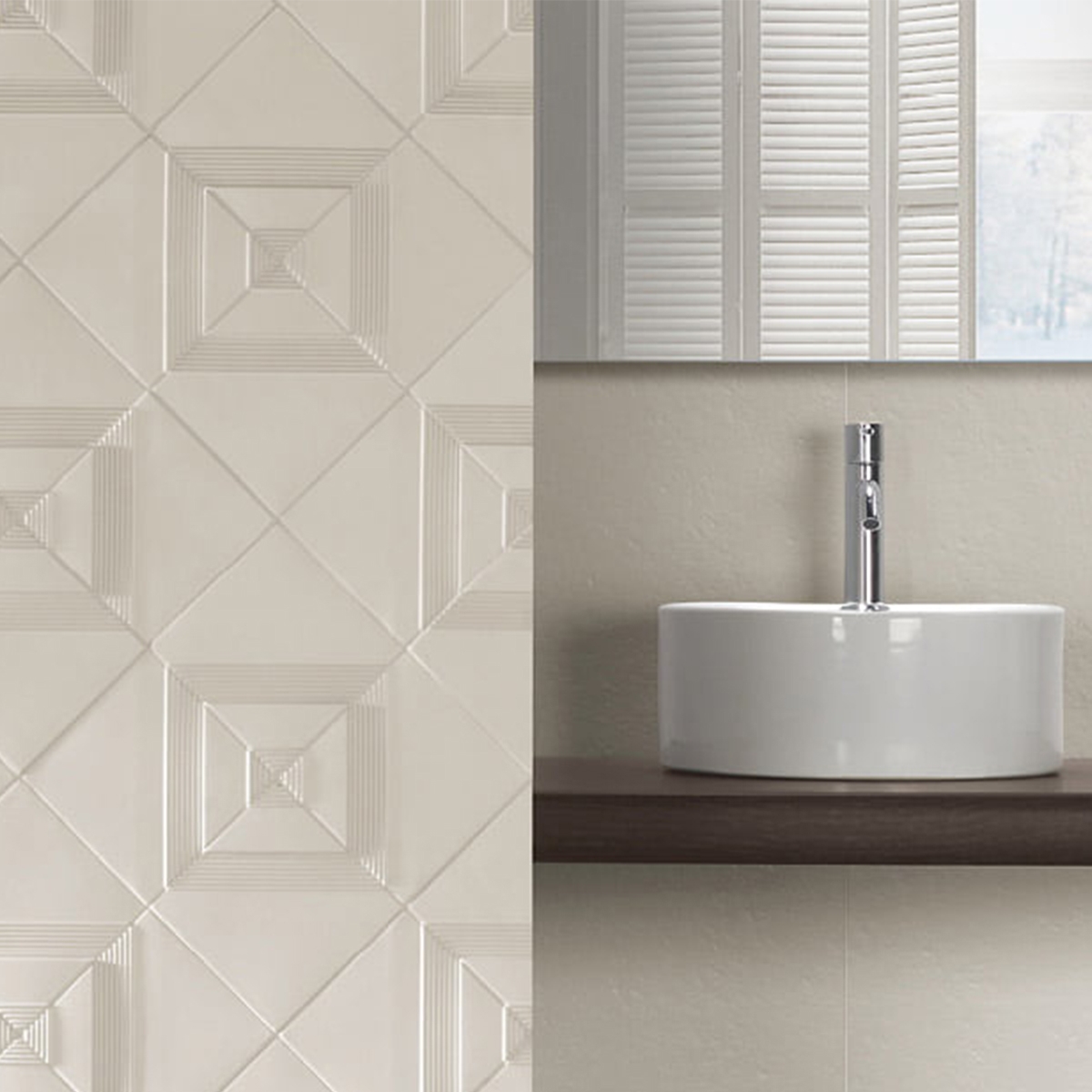 Baño con revestimiento Valentino D'Autore Bianco 13x13 (Caja 0.48m2)