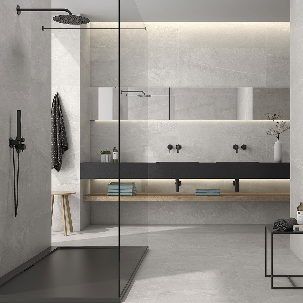 Bathroom with Persian Grey flooring and cladding 60x120