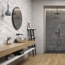 Baño con revestimiento Persa P.R Relieve Gris 33.3x55