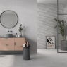 Baño con revestimiento Persa P.R Relieve Gris 33.3x55 (Caja 1.84m2)