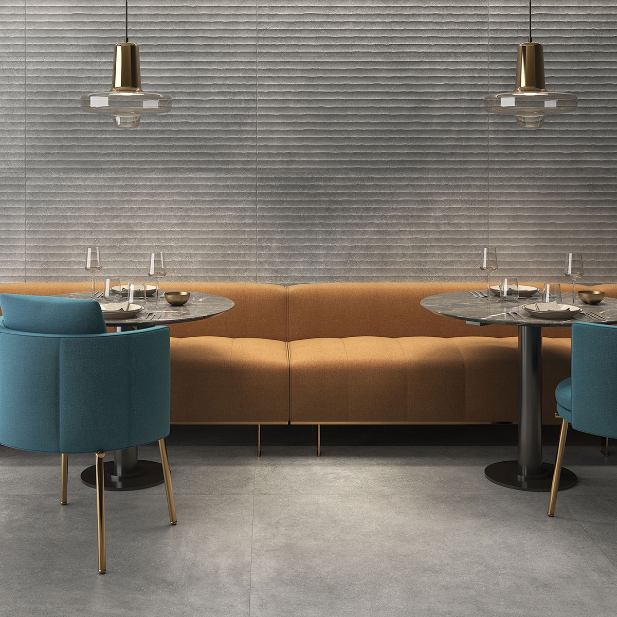 Interior with Portland Gray pavement 120x120