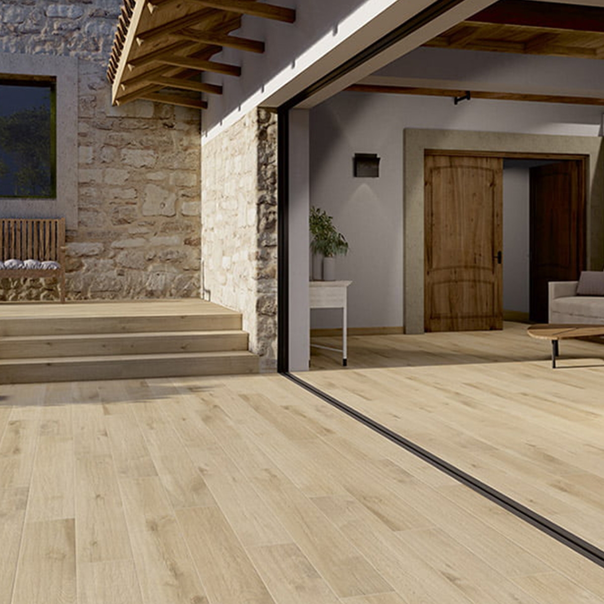 Extérieur avec revêtement antidérapant Alquézar Sand 20x120