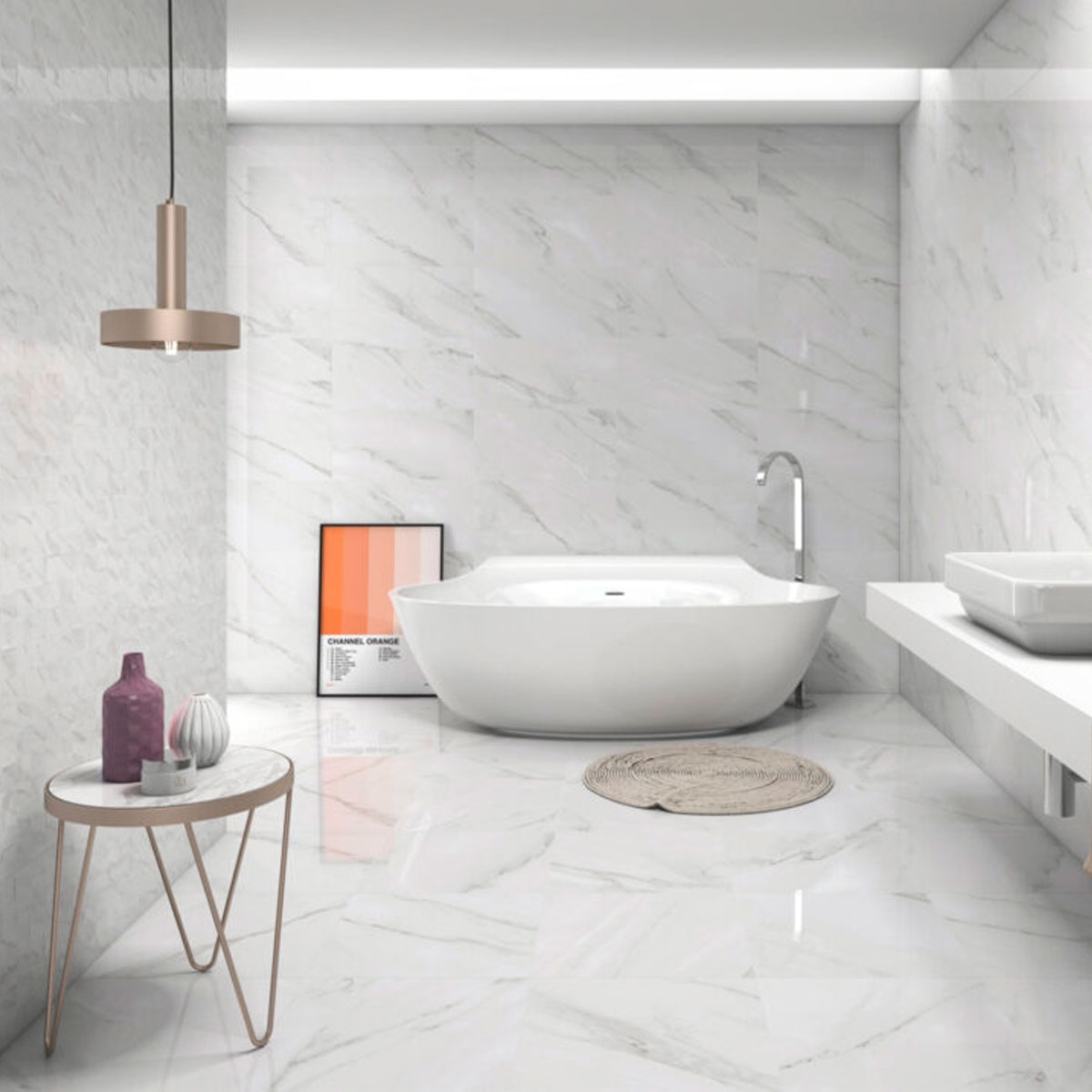 Ambiance avec Agora Rvl White 31,6x60
