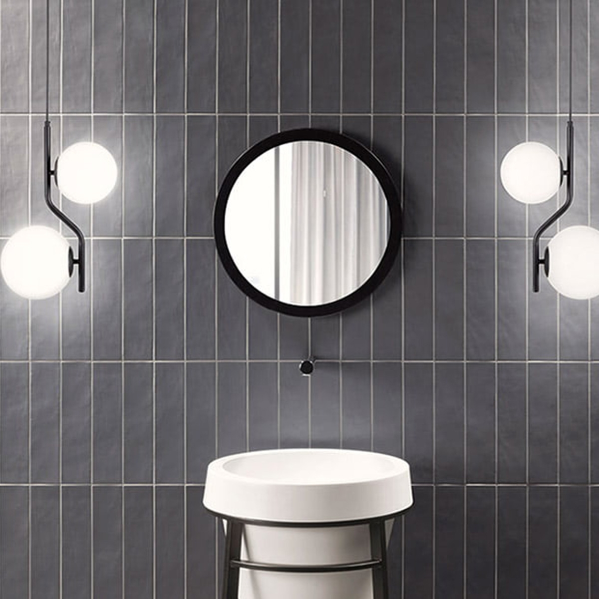 Baño con Revestimiento Evoke Dark 6,5x26 (Caja 0.5 m2)