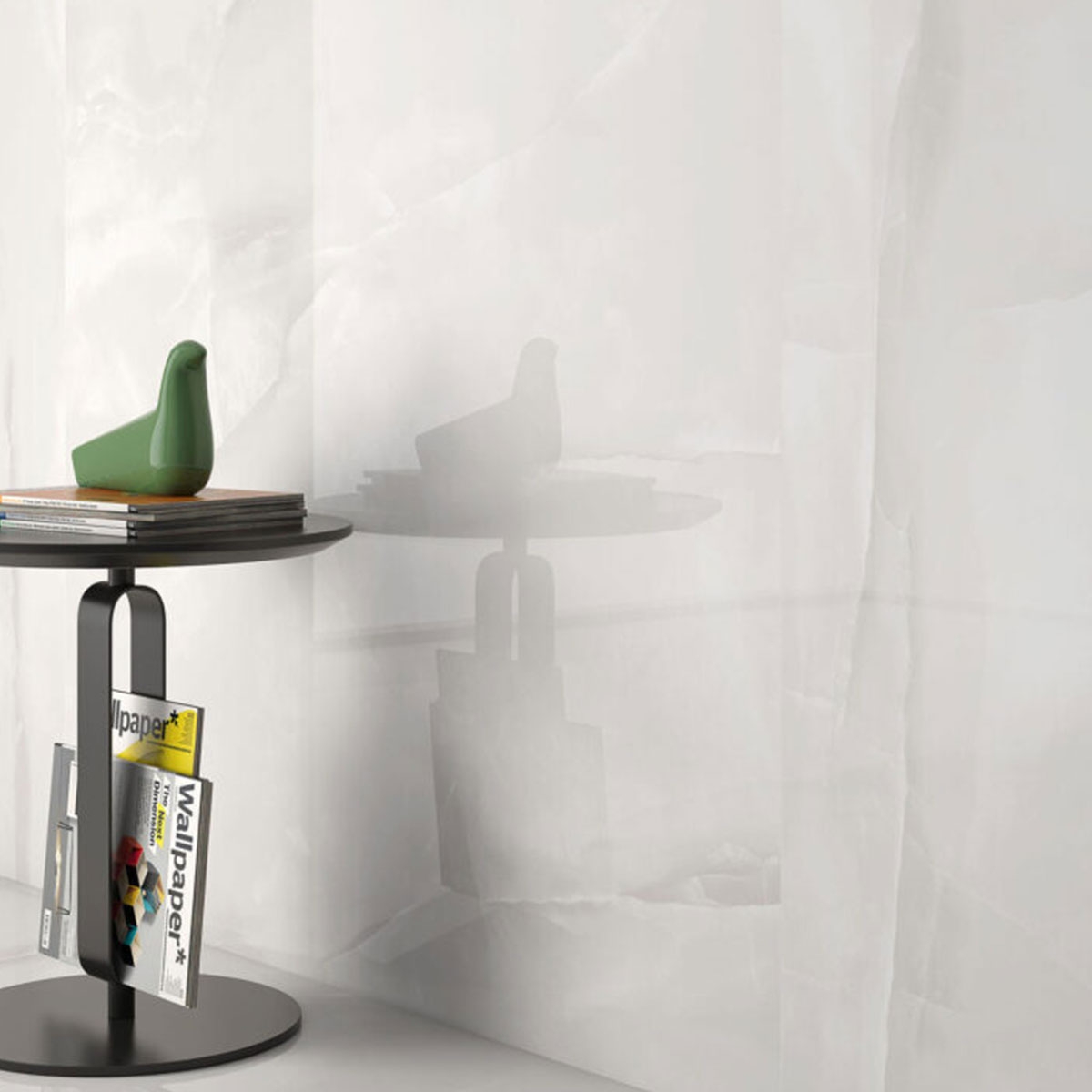 Sala de leitura com revestimento Soma White 120x120