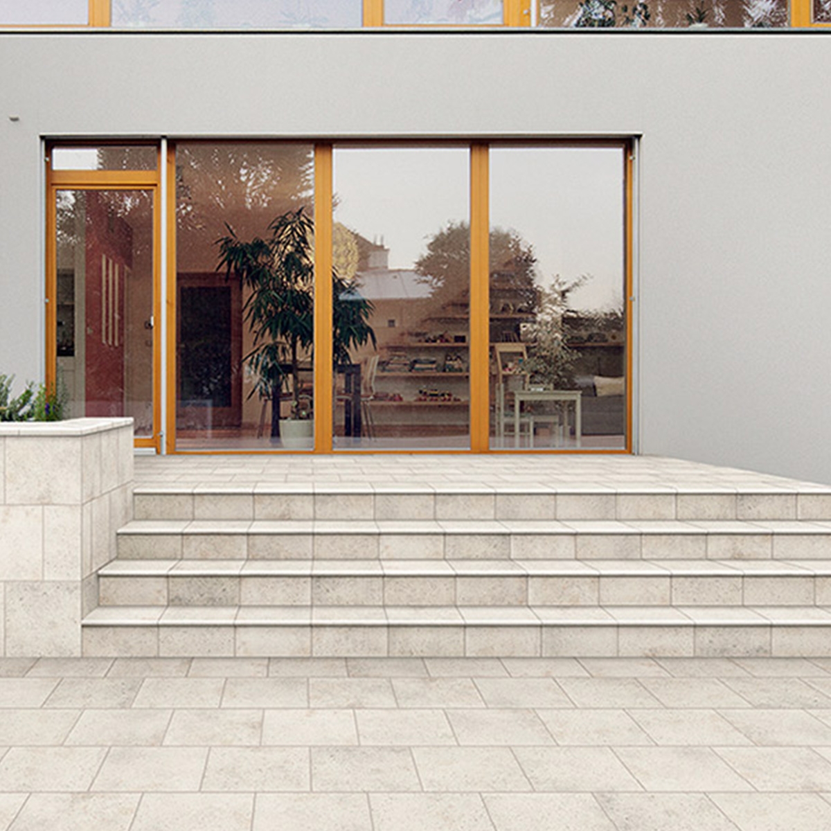 Exterior with Rocks White Non-slip flooring 30x30