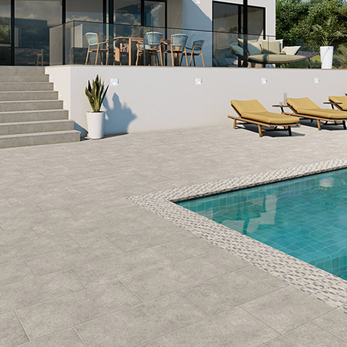 Exterior com pavimento antiderrapante Rocks Grey 30x60