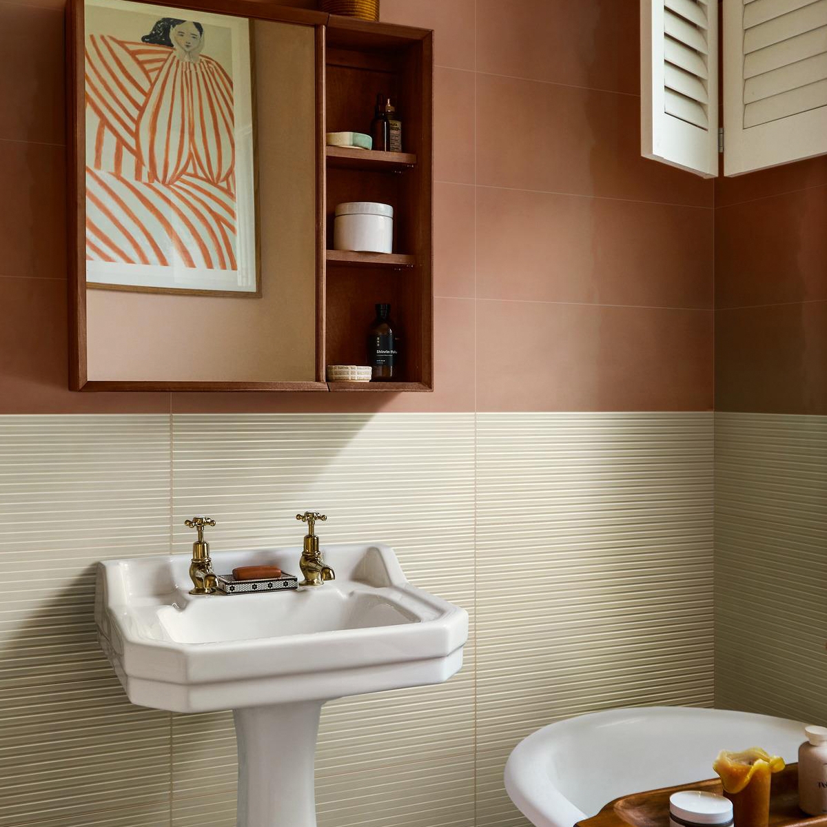 Interior con revestimiento Bliss Cream 3D Fingers 30x90