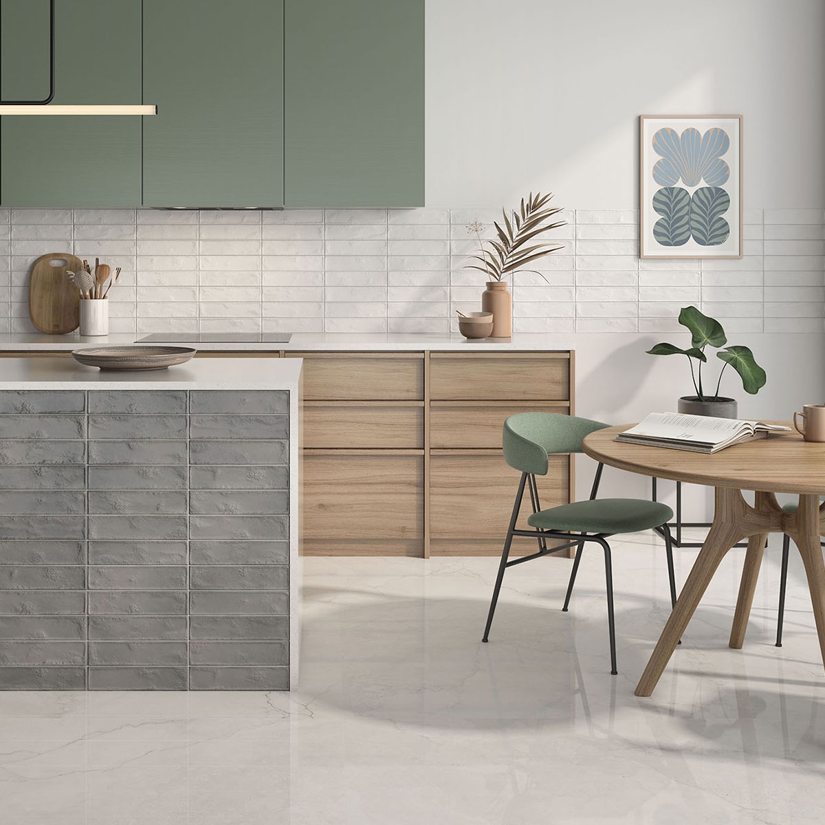 Interior con revestimiento Manhattan White 31.6x60