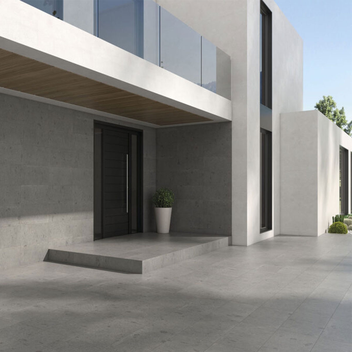 Exterior com pavimento e revestimento Arehuk Natural 30x60