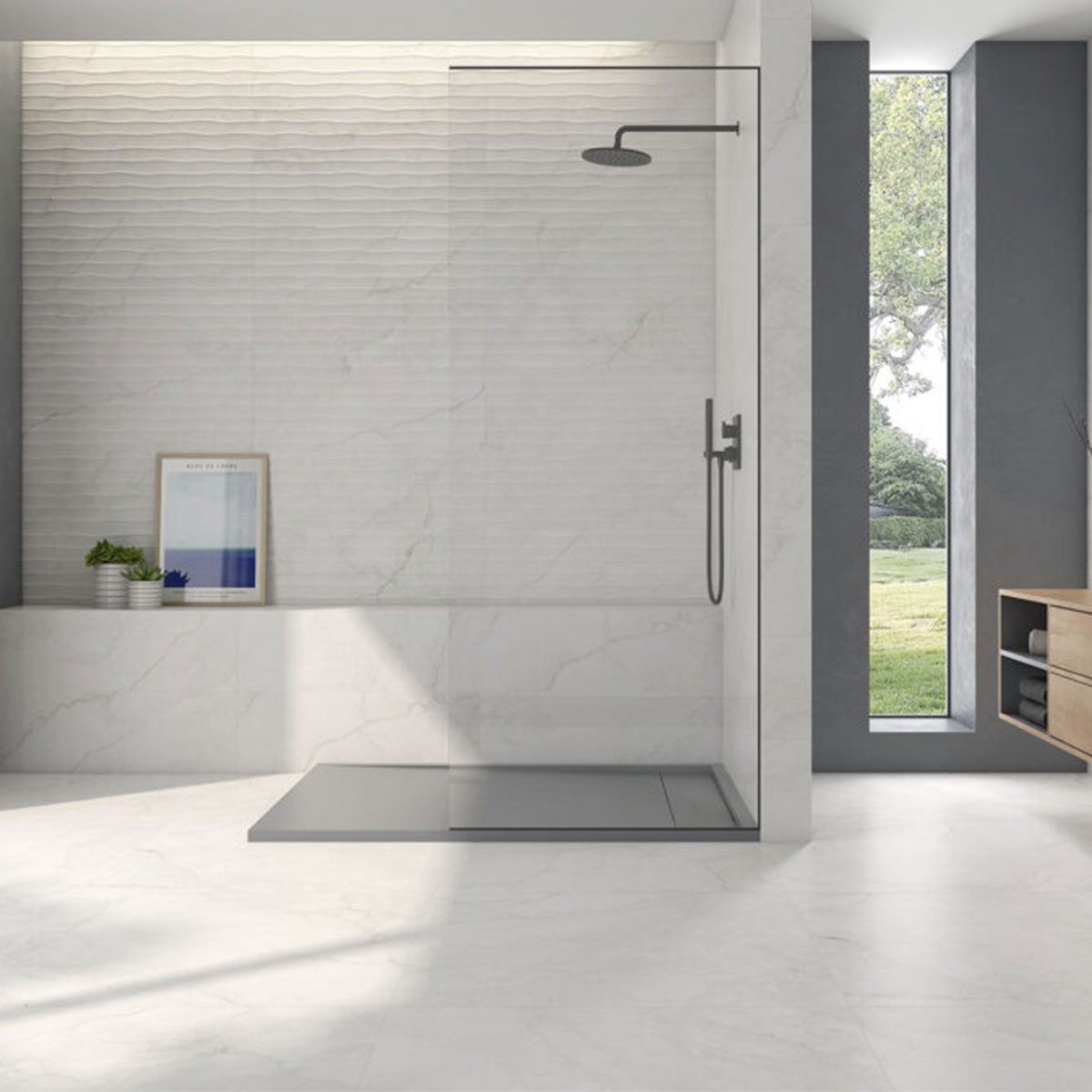 Baño con revestimiento Ares Relieve Blanco 30x90