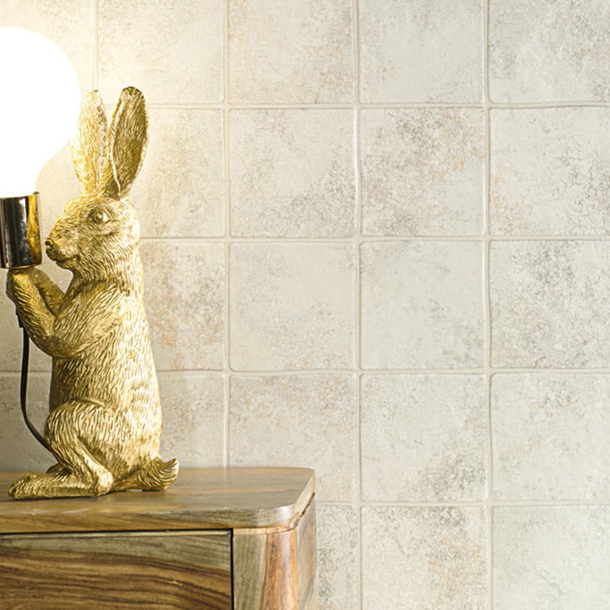 Interior com revestimento branco Petra Taco 12x12