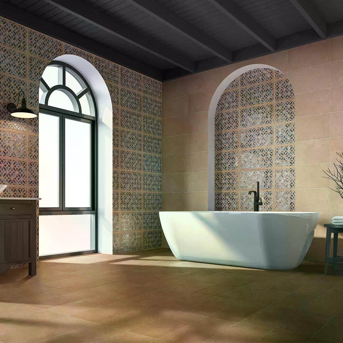 Baño con Revestimiento Dakhla Terracota 31x56
