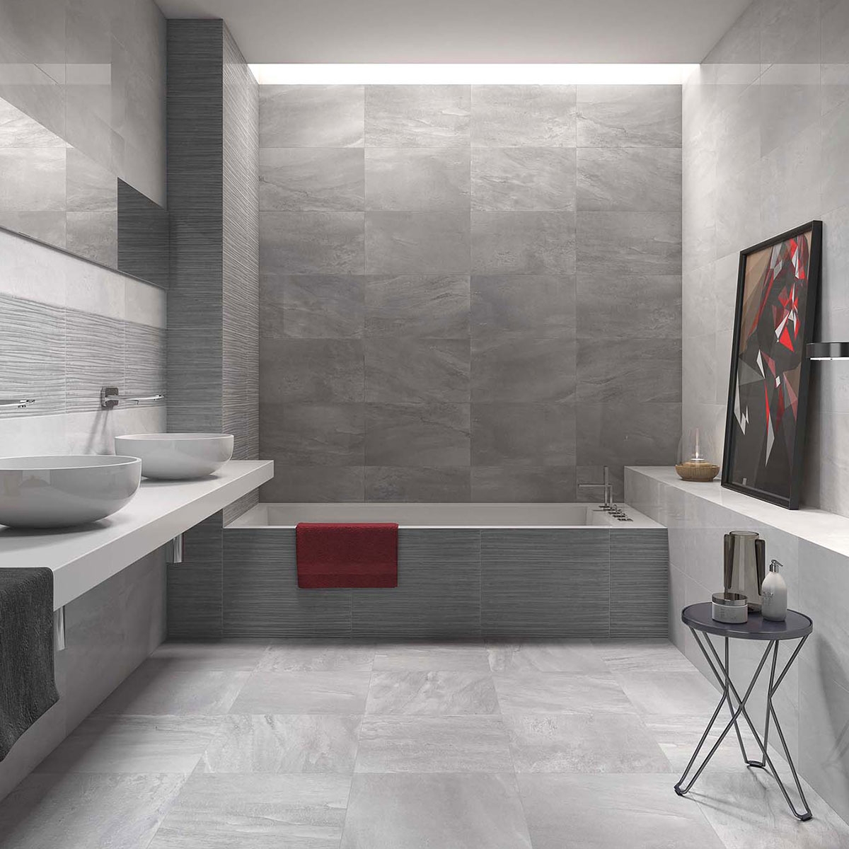 Casa de banho com chão Dundee Gray 45x45