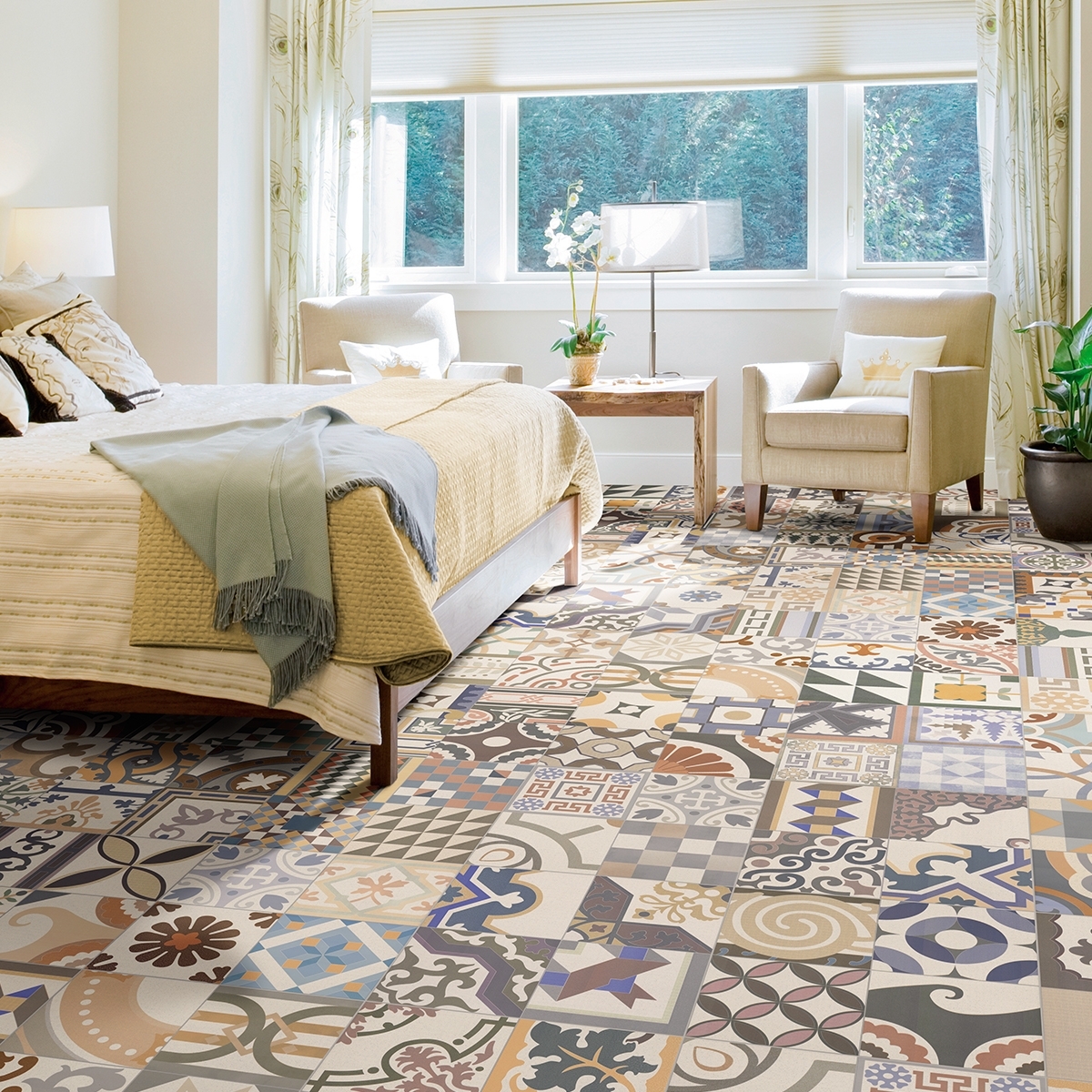 Habitación con Pavimento Patchwork 44x44