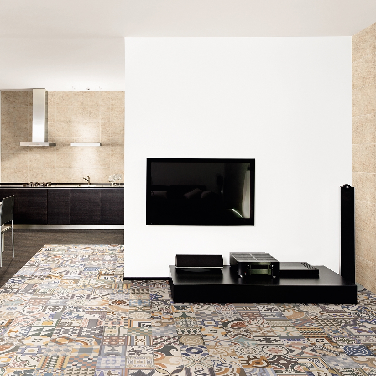 Interior con Pavimento Patchwork 44x44