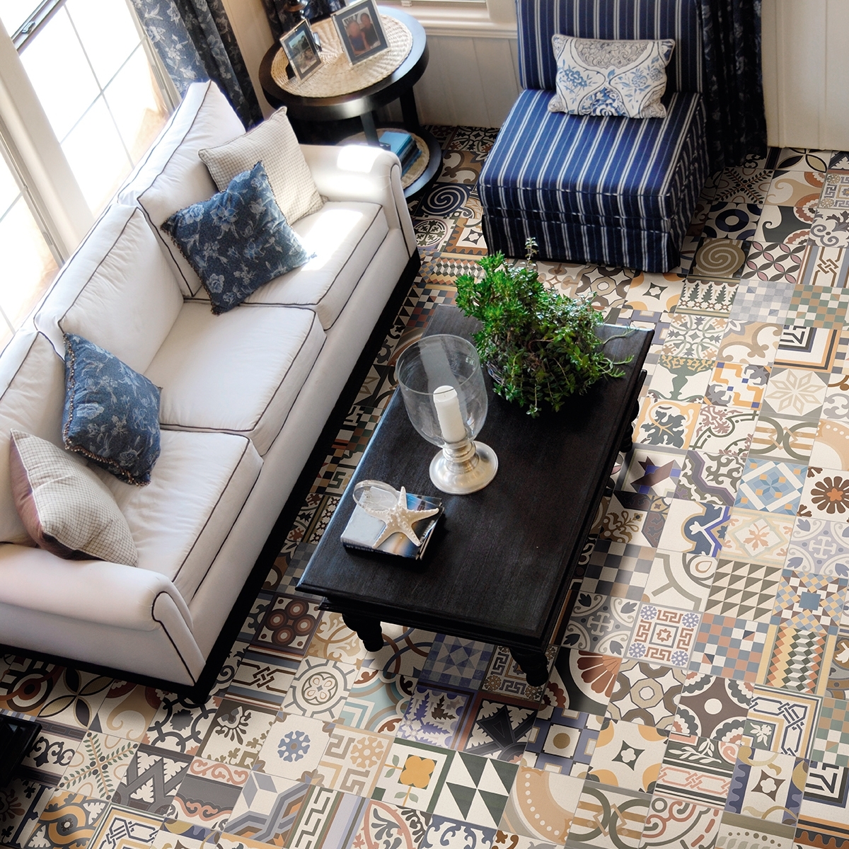 Sala con Pavimento Patchwork 44x44