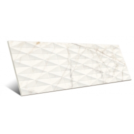Allmarble Struttura Pavè 3D en satin doré blanc (Boîte 2,40 m2)