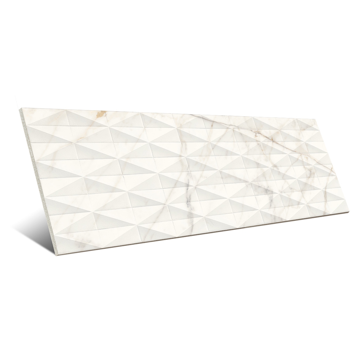 Allmarble Struttura Pavè 3D en satin doré blanc (Boîte 2,40 m2)