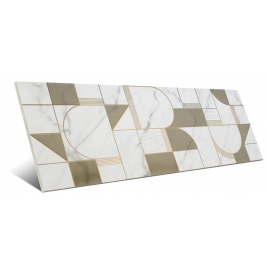 Allmarble Golden White Satin Decoro Club 40x120 (Box 1,92m²)