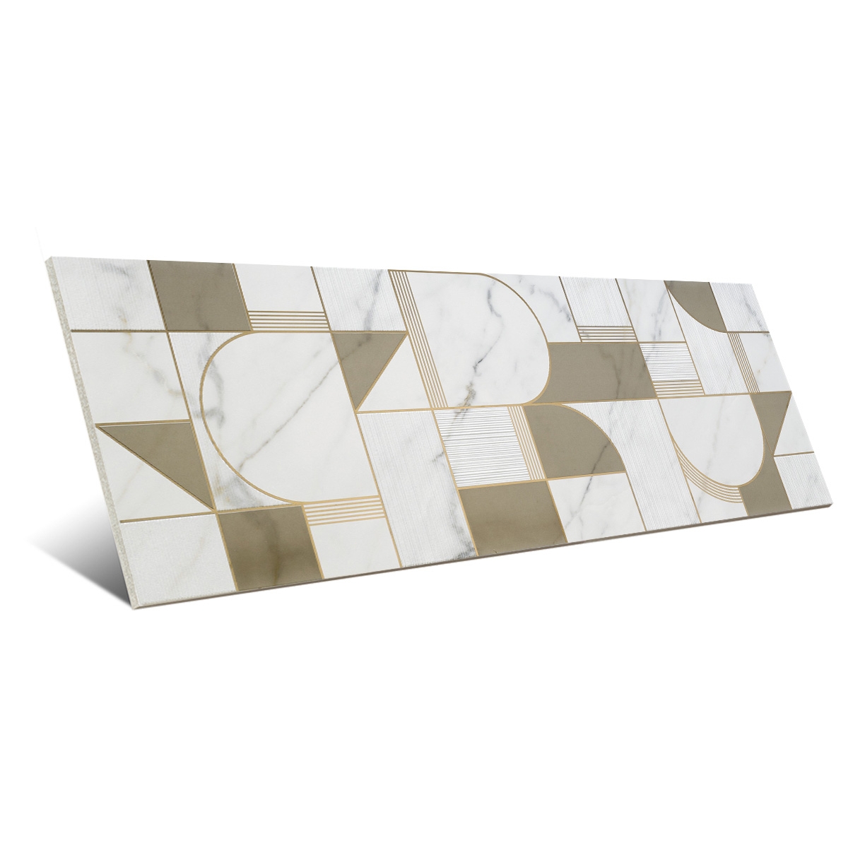 Allmarble Golden White Satin Decoro Club 40x120 (Box 1,92m²)